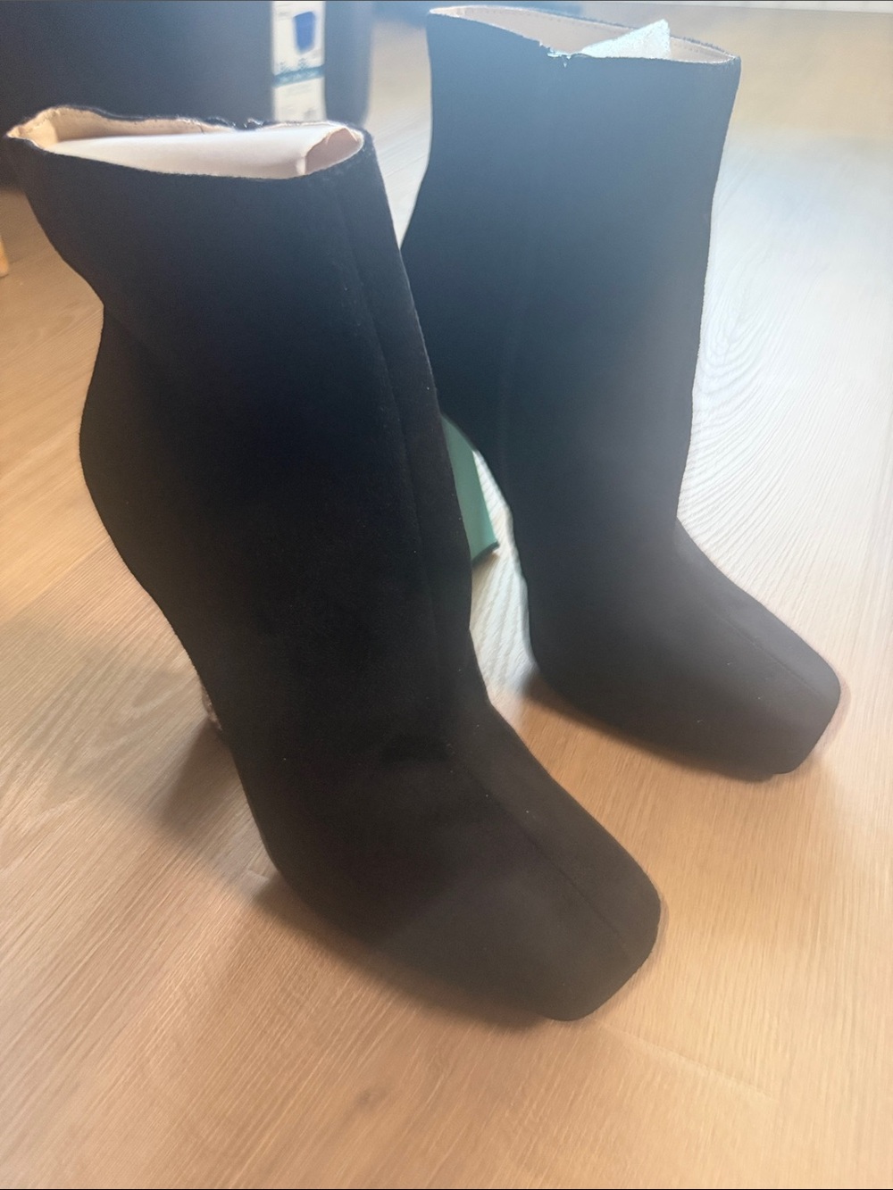 Betsey Johnson Black Square Toe Ankle Booties